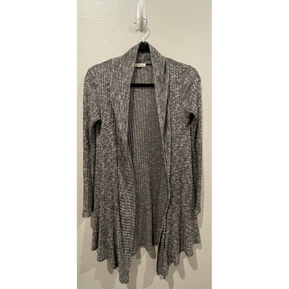 SILENCE AND NOISE Gray and White Cardigan
